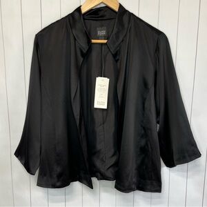 NWT - Eileen Fisher Stand Collar 3/4 Sleeve Jacket - 100% Silk - Petite Large